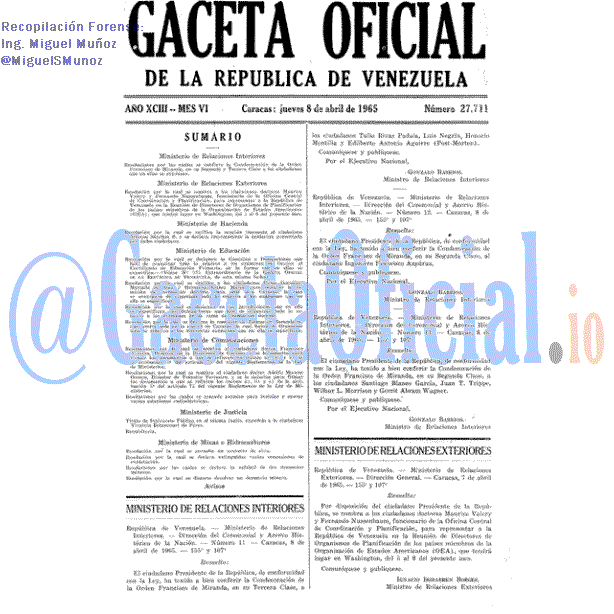 Gaceta Oficial 27711 del 8 Abril 1965