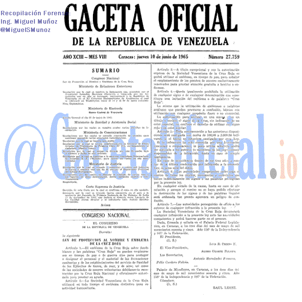 Gaceta Oficial 27759 del 10 Junio 1965