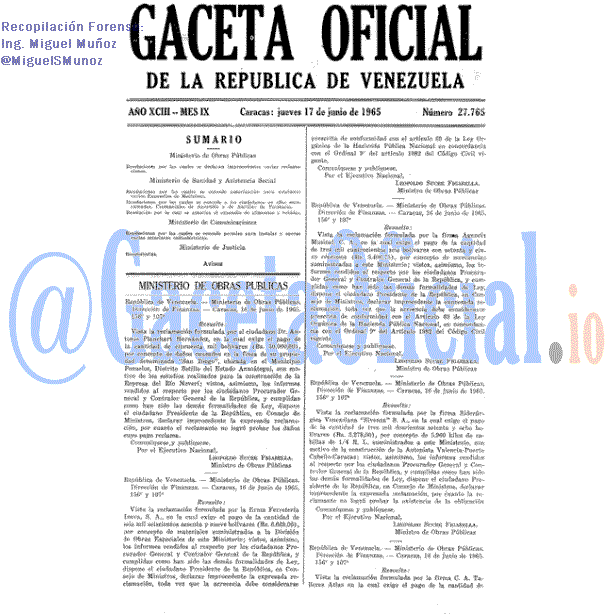 Gaceta Oficial 27765 del 17 Junio 1965