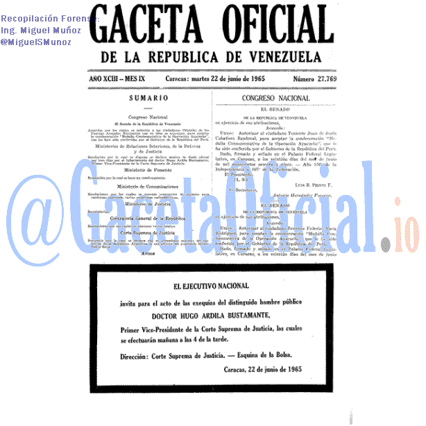 Gaceta Oficial 27769 del 22 Junio 1965