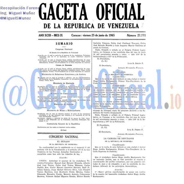 Gaceta Oficial 27771 del 25 Junio 1965