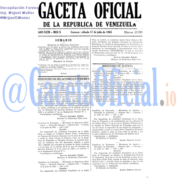 Gaceta Oficial 27789 del 17 Julio 1965