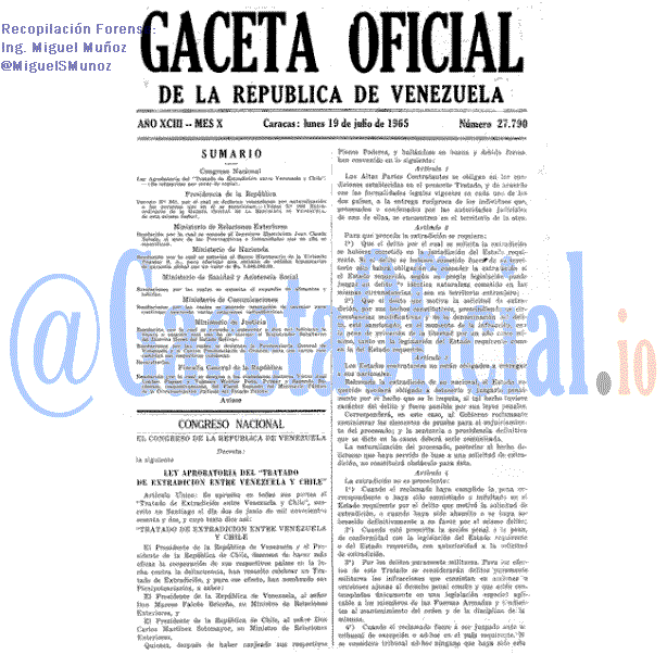 Gaceta Oficial 27790 del 19 Julio 1965