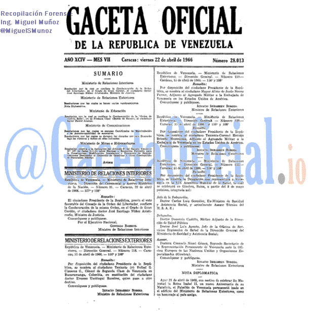 Gaceta Oficial 28013 del 22 Abril 1966