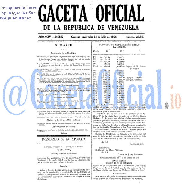 Gaceta Oficial 28081 del 13 Julio 1966