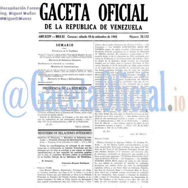 Gaceta Oficial 28132 del 10 Septiembre 1966