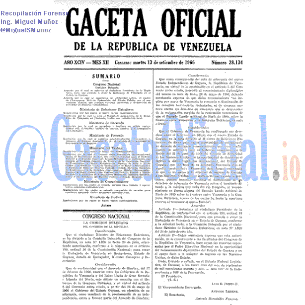 Gaceta Oficial 28134 del 13 Septiembre 1966