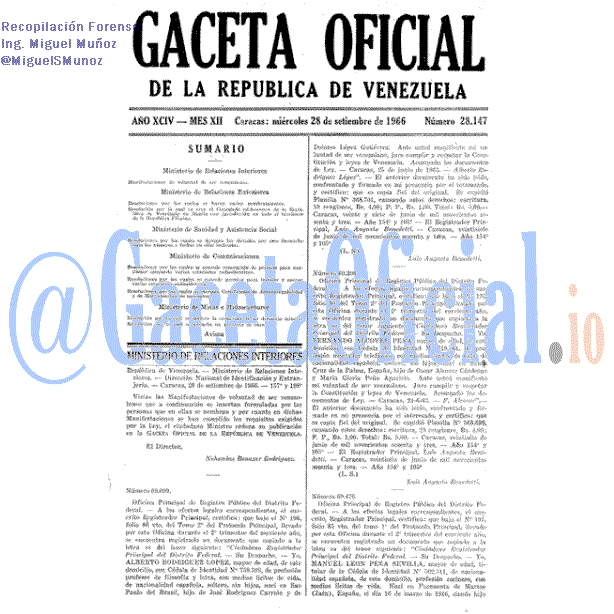 Gaceta Oficial 28147 del 28 Septiembre 1966