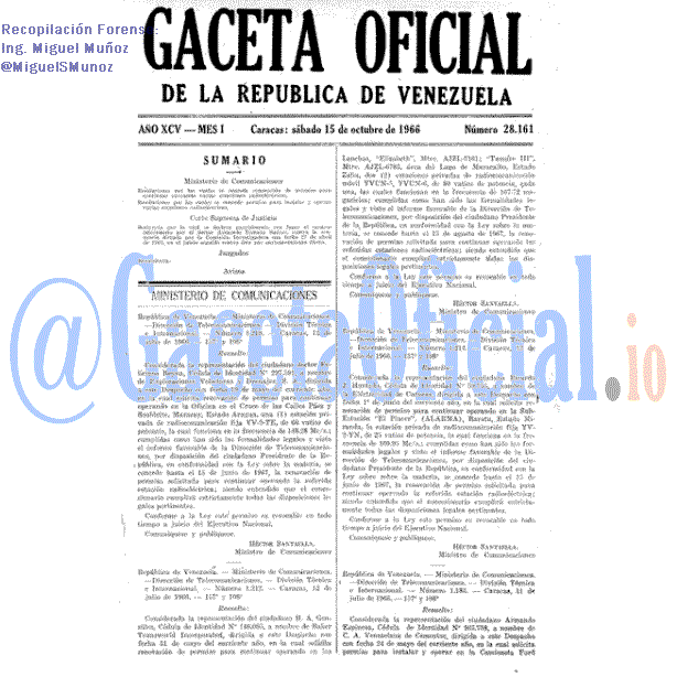 Gaceta Oficial 28161 del 15 Octubre 1966