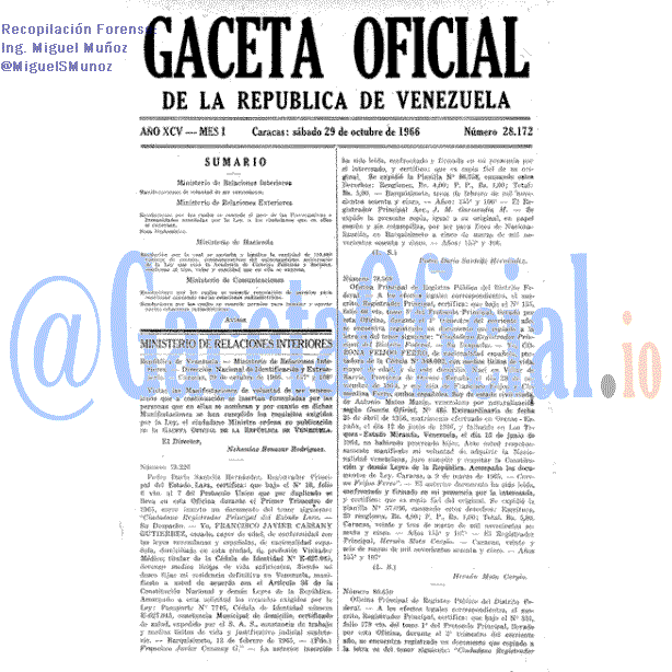 Gaceta Oficial 28172 del 29 Octubre 1966