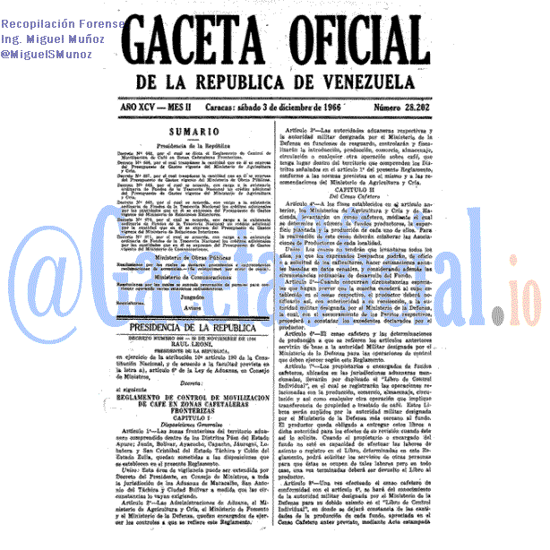 Gaceta Oficial 28202 del 3 Diciembre 1966
