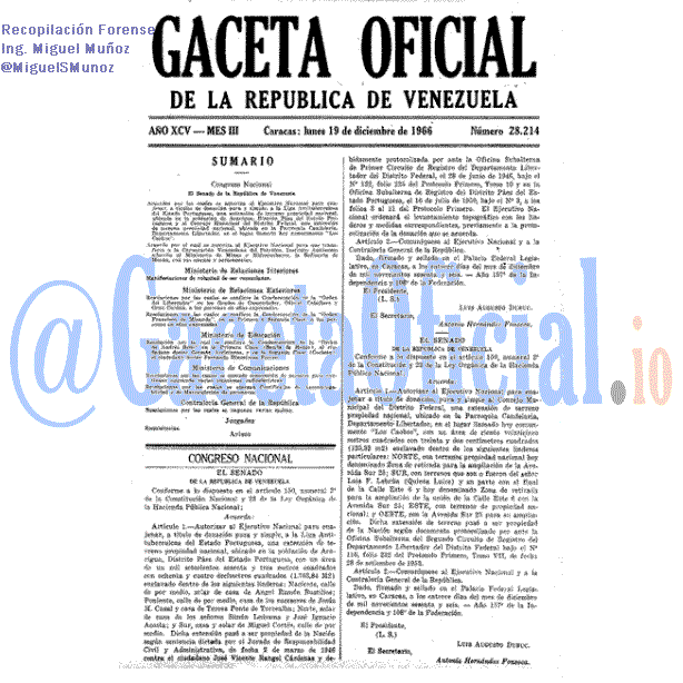 Gaceta Oficial 28214 del 19 Diciembre 1966