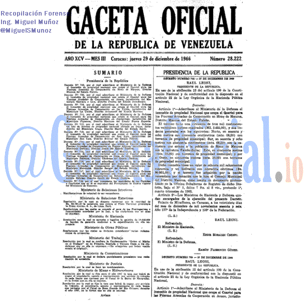 Gaceta Oficial 28222 del 29 Diciembre 1966