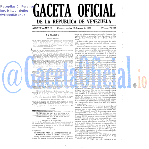 Gaceta Oficial 28237 del 17 Enero 1967
