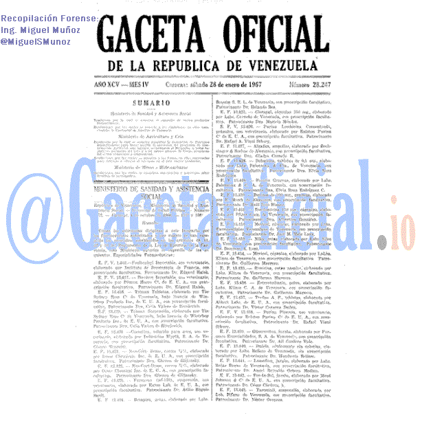 Gaceta Oficial 28247 del 28 Enero 1967