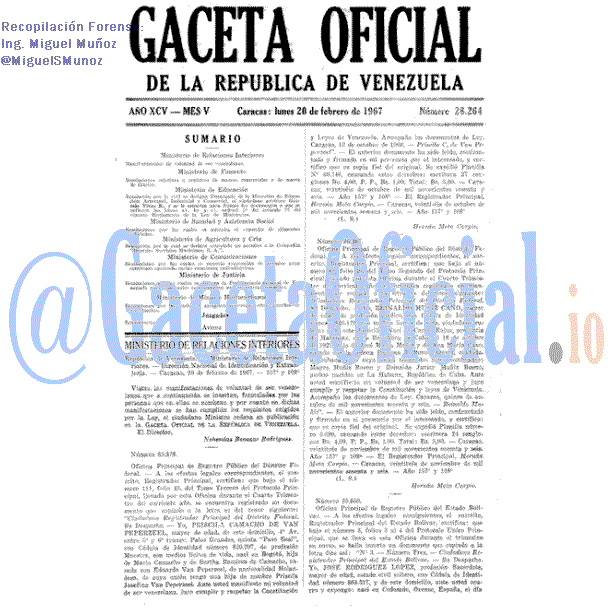 Gaceta Oficial 28264 del 20 Febrero 1967