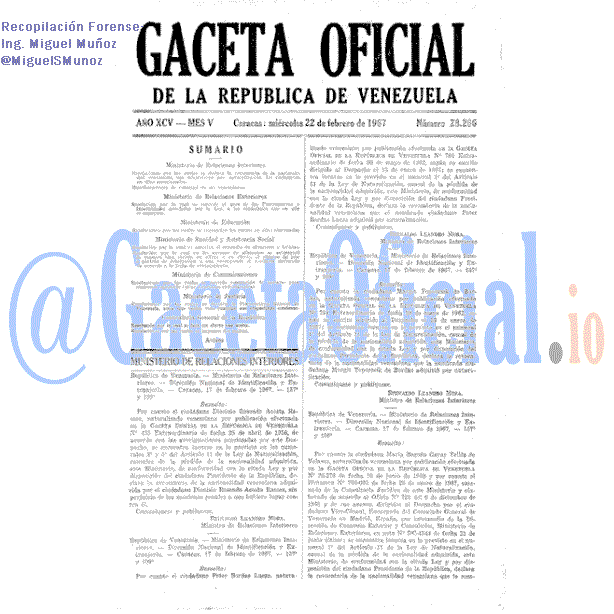 Gaceta Oficial 28266 del 22 Febrero 1967