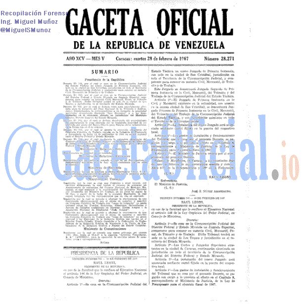 Gaceta Oficial 28271 del 28 Febrero 1967