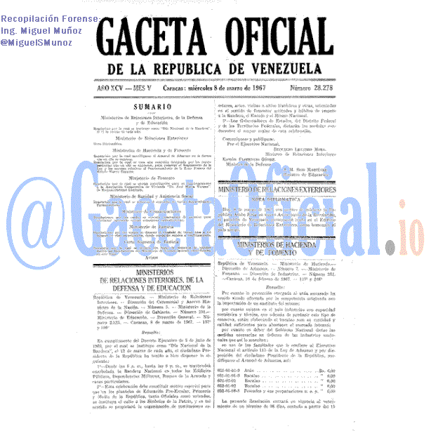 Gaceta Oficial 28278 del 8 Marzo 1967