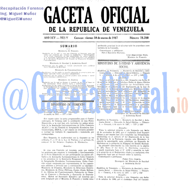 Gaceta Oficial 28280 del 10 Marzo 1967