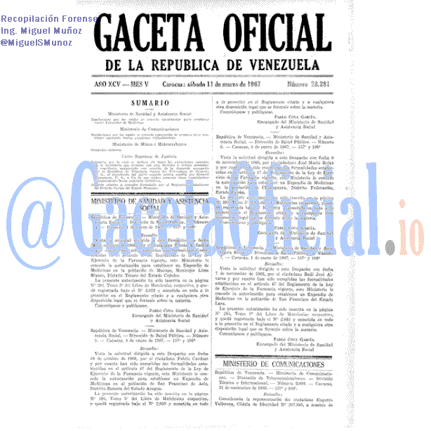 Gaceta Oficial 28281 del 11 Marzo 1967