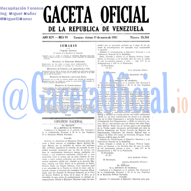 Gaceta Oficial 28286 del 17 Marzo 1967
