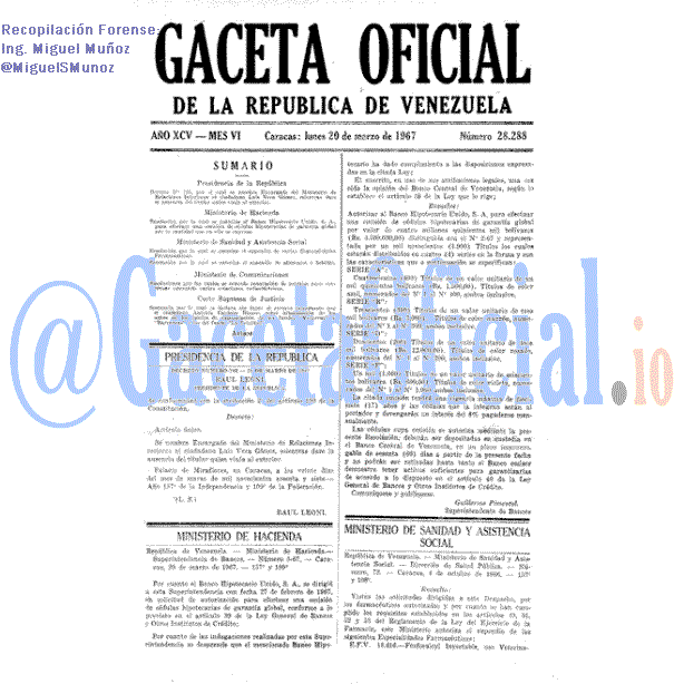 Gaceta Oficial 28288 del 20 Marzo 1967