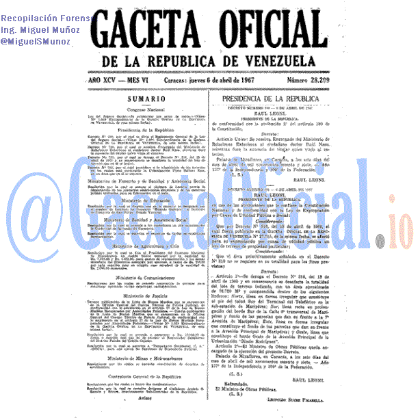 Gaceta Oficial 28299 del 6 Abril 1967