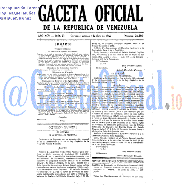 Gaceta Oficial 28300 del 7 Abril 1967