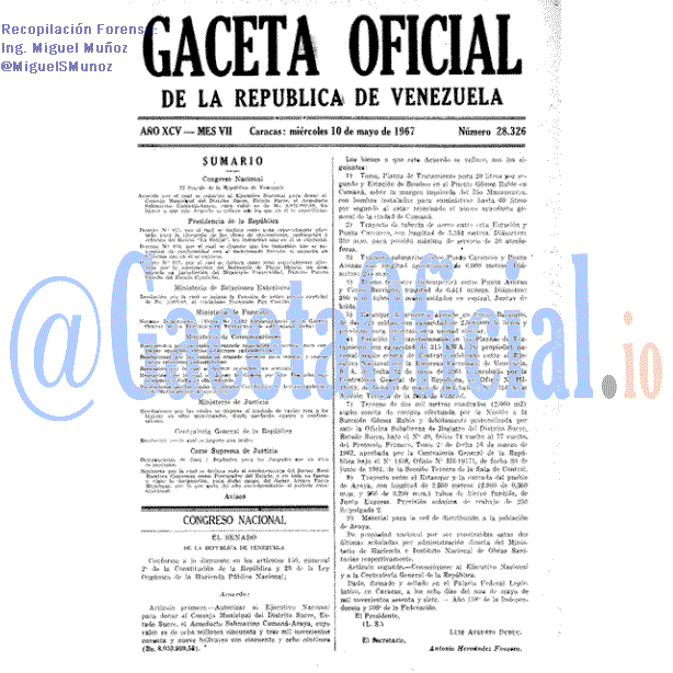 Gaceta Oficial 28326 del 10 Mayo 1967
