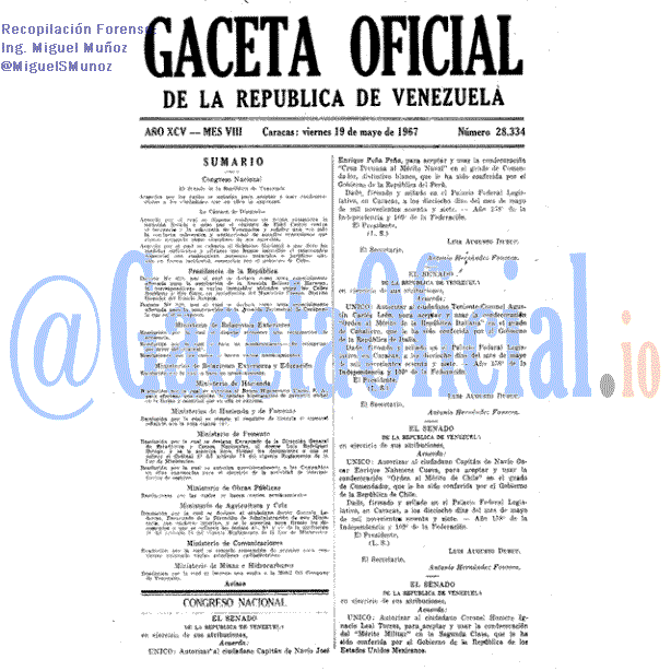 Gaceta Oficial 28334 del 19 Mayo 1967