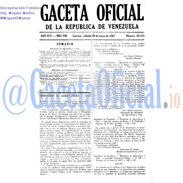 Gaceta Oficial 28335 del 20 Mayo 1967