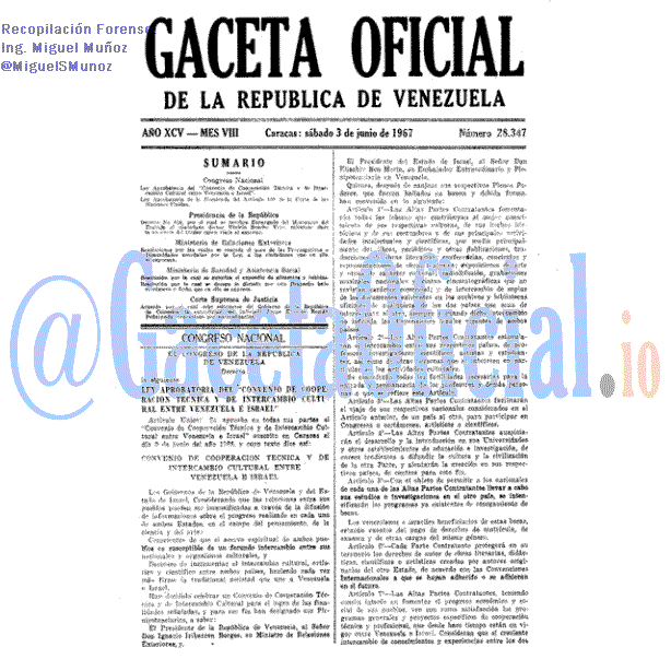 Gaceta Oficial 28347 del 3 Junio 1967