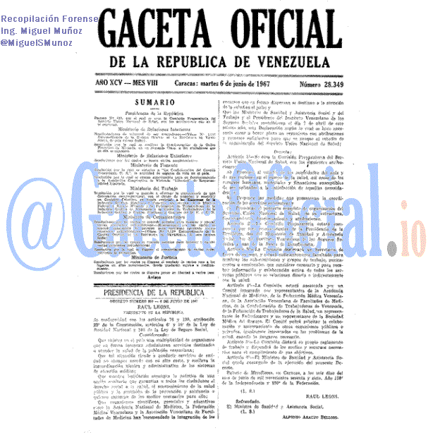 Gaceta Oficial 28349 del 6 Junio 1967