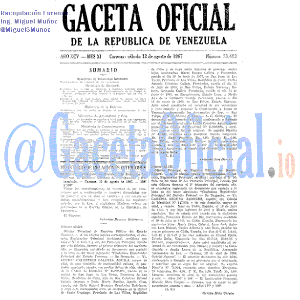 Gaceta Oficial 28403 del 12 Agosto 1967