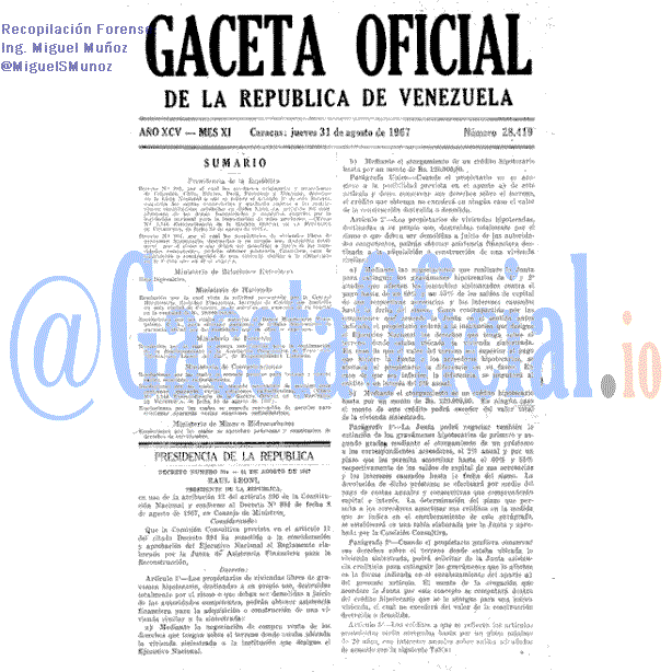 Gaceta Oficial 28419 del 31 Agosto 1967