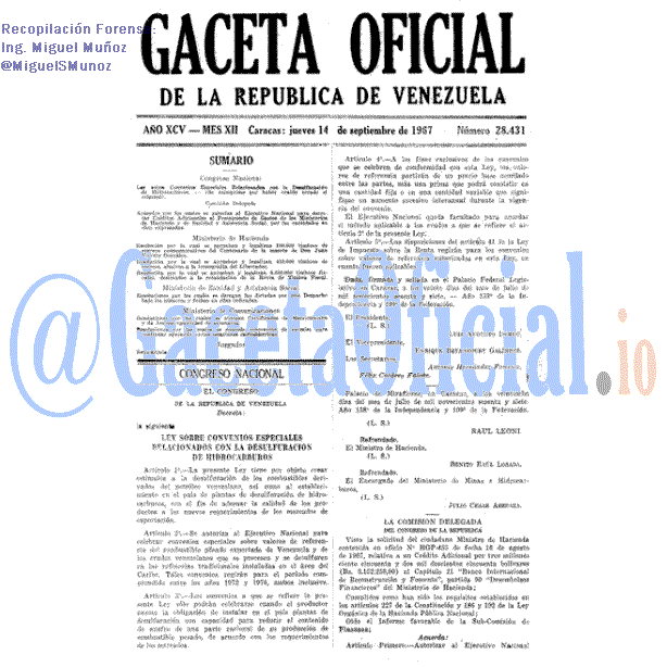 Gaceta Oficial 28431 del 14 Septiembre 1967