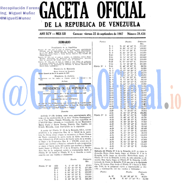 Gaceta Oficial 28438 del 22 Septiembre 1967