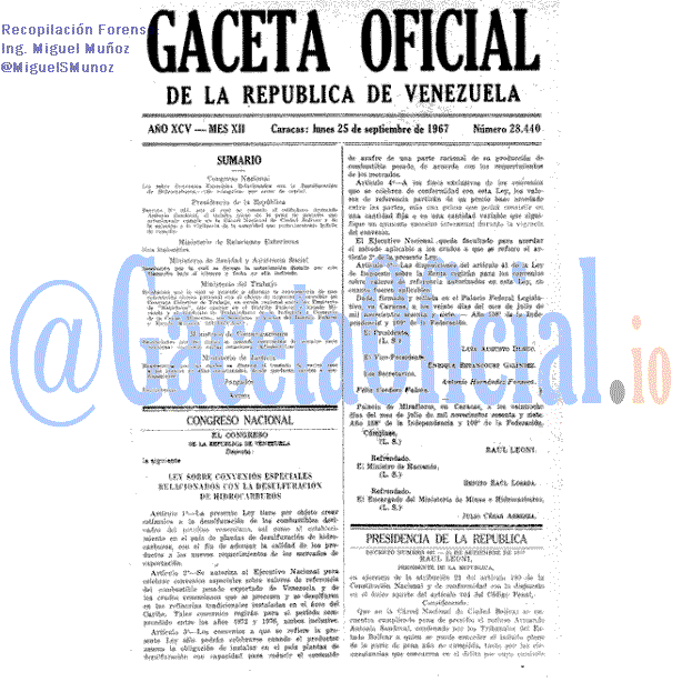 Gaceta Oficial 28440 del 25 Septiembre 1967