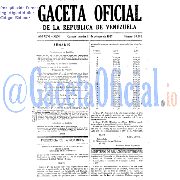 Gaceta Oficial 28469 del 31 Octubre 1967