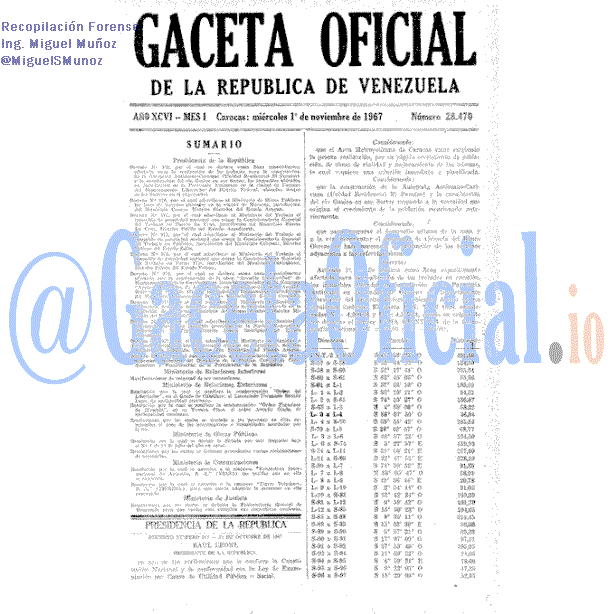 Gaceta Oficial 28470 del 1 Noviembre 1967