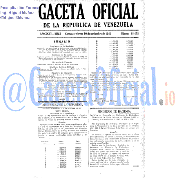 Gaceta Oficial 28478 del 10 Noviembre 1967
