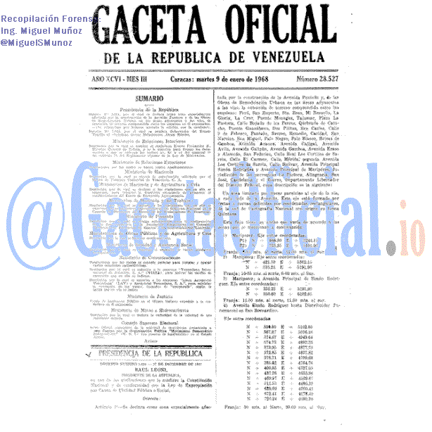 Gaceta Oficial 28527 del 9 Enero 1968