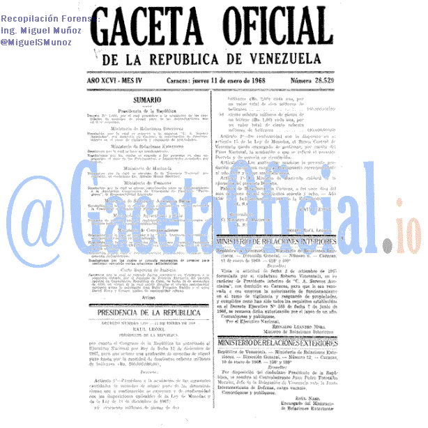 Gaceta Oficial 28529 del 11 Enero 1968