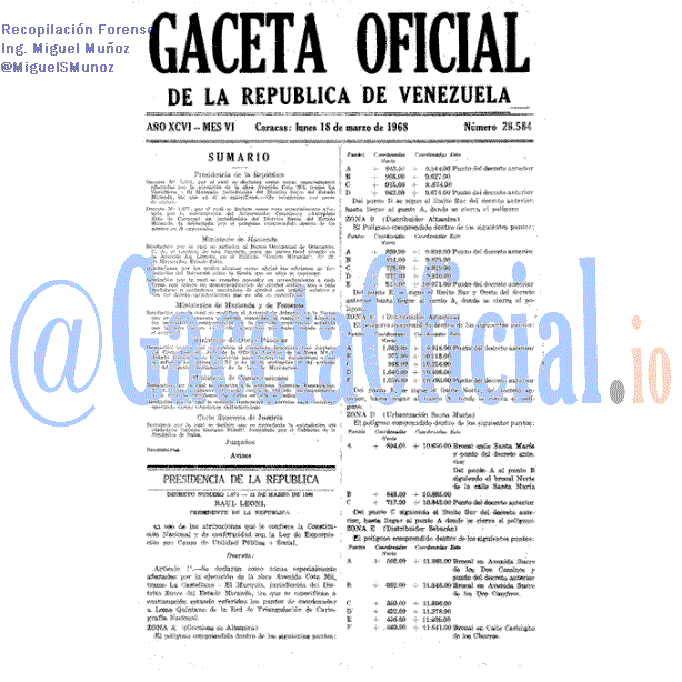 Gaceta Oficial 28584 del 18 Marzo 1968