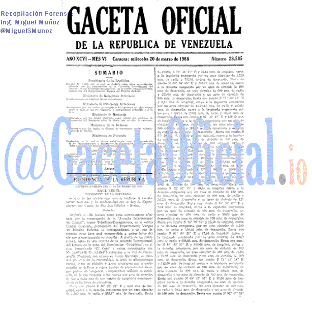 Gaceta Oficial 28585 del 20 Marzo 1968