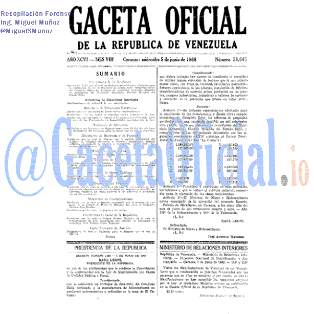 Gaceta Oficial 28645 del 5 Junio 1968