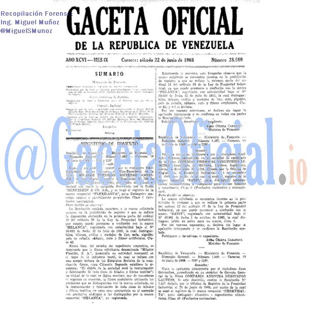 Gaceta Oficial 28660 del 22 Junio 1968