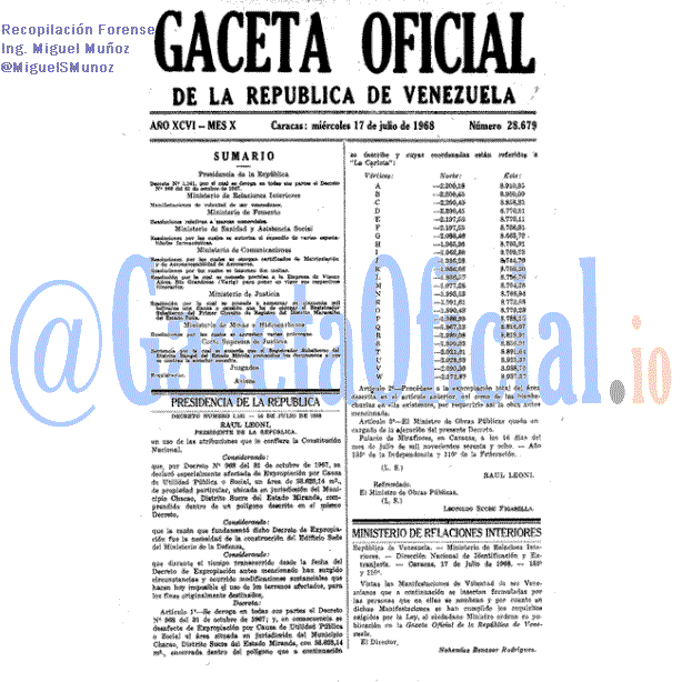Gaceta Oficial 28679 del 17 Julio 1968
