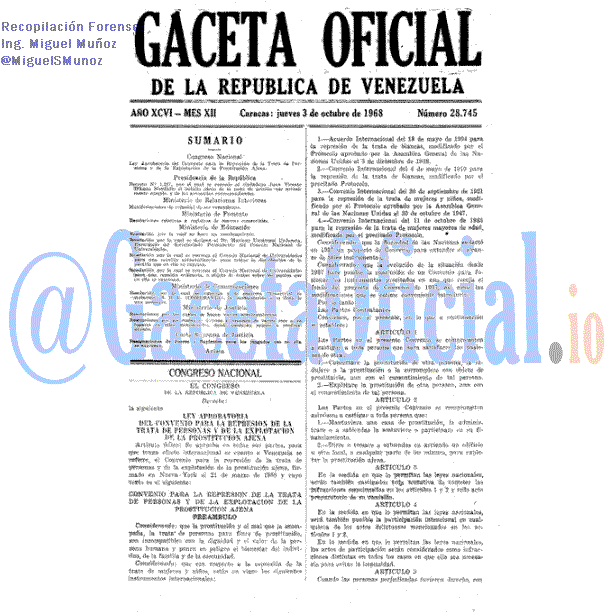 Gaceta Oficial 28745 del 3 Octubre 1968